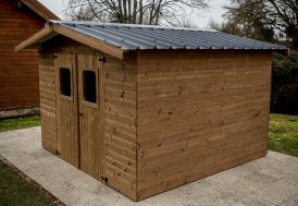 Abri de jardin en bois traité avec toit bac acier Thiers