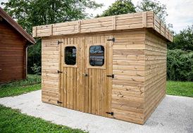 Abri de jardin en bois traité avec toiture bac acier Thizy