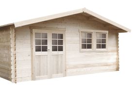 Abri de jardin en bois brut 28 mm 5 x 5 m Vernier Solid