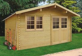 abri de jardin en bois brut certifié Visp 16 m2