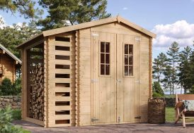 Abri de jardin en bois avec bûcher Timbela