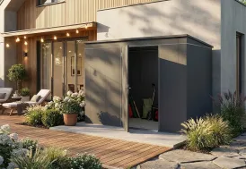 Abri de jardin métal galvanisé 5,1 m² Gary T8 gris anthracite Weka