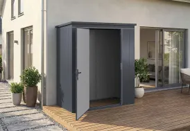 Abri de jardin métal galvanisé 1,5 m² Gary T1 gris anthracite Weka