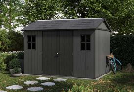 Abri de jardin en résine effet bois gris Newton Plus 1175