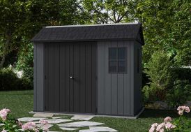 Abri de jardin en résine effet bois gris Newton Plus 975