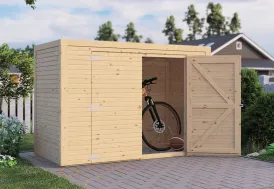 Abri vélo en bois brut 2 m² 18 mm Fineline 207 x 103 cm Bertilo