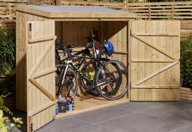 Abri vélo adossable en bois traité Wallstore