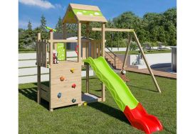 Aire de jeux avec toboggan, 2 balançoires et mur d'escalade Aléo by Trigano Utopia Xpression 