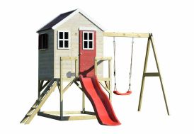 Aire de jeux en bois traité avec portique balançoire et toboggan Wendi Toys Éléphant 