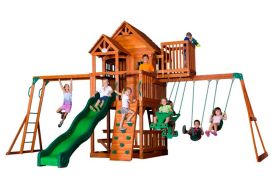 Aire de Jeux avec Portique et Toboggan en Bois de Cèdre Backyard Discovery Skyfort II