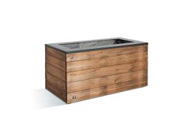 pot de fleurs 133 litres bois traité autoclave jardipolys 90 x 45 x 47,5 cm
