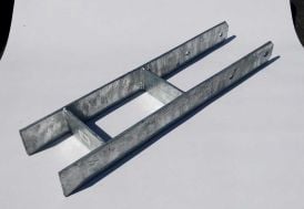 Pied de Poteau pour Carport Gardenas Platine 9 x 9 cm Ancrage H