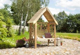 Tonnelle arche en bois autoclave avec banc 161 cm - Oxford