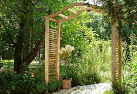 Arche de jardin bois avec treillis 210 x 232 cm Dover Contemporary Jagram
