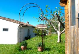 Arche de jardin en métal Louis Moulin - Treillage fer vieilli 130 x 250 cm