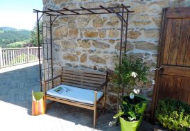 Arche de jardin en métal Louis Moulin - Pergola fer vieilli 187 x 198 cm