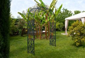 Arche de jardin en métal Louis Moulin - Végétal anthracite 195 x 250 cm