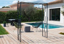 Arche de jardin en métal Louis Moulin - Linéale anthracite 155 x 198 cm