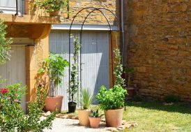 Arche de jardin en métal Louis Moulin - Vitrail noir 130 x 250 cm