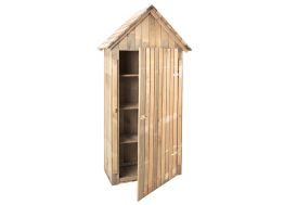 Armoire de Jardin blanche 77 x 54,3 x 179 cm Lasurée !-Abris Jardin Azur