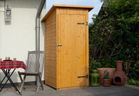 Armoire de jardin en bois brut avec toiture une pente et plancher