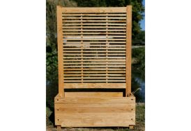 Jardinière bois sur pied - 88x37x39cm - bois autoclave lasuré noir