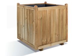 jardinière en cube Vendôme 70 maxi volume bois de pin FSC jardipolys