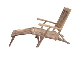Bain de soleil en bois de teck chaise longue Hartman Relax