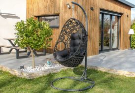 Balancelle d'extérieur en aluminium et résine tressée DCB Garden Samoa anthracite