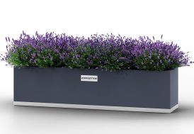 Jardinière de balcon en métal gris Coyotto