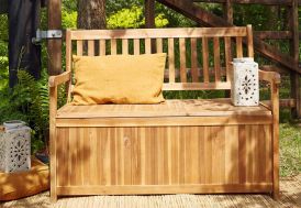 Banc de jardin en bois d'acacia deux places assises 