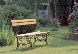 Banc de Jardin en Fonte et en Bois 150 cm Lorraine