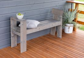 Banc de jardin en bois avec accoudoirs