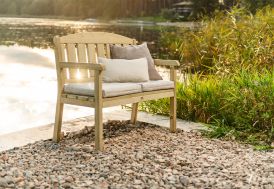 Banc de jardin en bois traité 109 cm - Ungurs 2 places Amata