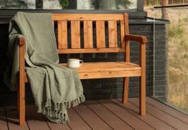 Banc de jardin en bois traité 109 cm - Ungurs droit 2 places Amata