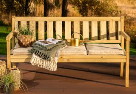 Banc de jardin en bois traité 168 cm - Ungurs droit 3 places Amata