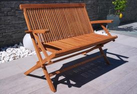 Banc de jardin pliant en bois de teck Givex Denpasar