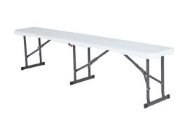 banc de jardin en résine blanc pliante