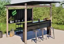 Bar extérieur en aluminium effet bois Sojag