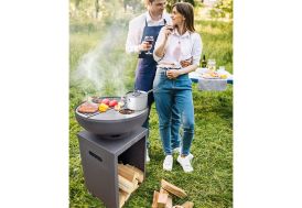 Barbecue braséro avec plancha en inox