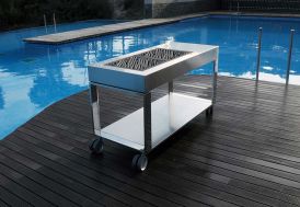 Barbecue Design au Charbon de Bois sur Desserte Tacora Élégance 