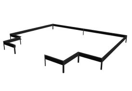 Embase en acier galvanisé pour serre de jardin Orangerie Anthracite 13 m²