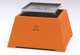 Braséro de jardin rouille en acier corten White Fire avec son couvercle