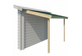 Abri-bûche 140 x 260 cm en bois brut pour abri de jardin Gardenas 