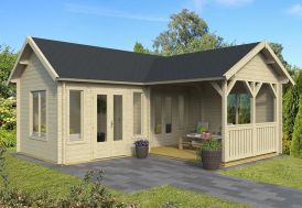 Bungalow de jardin en bois brut Karl