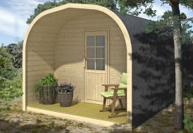 Chalet en bois habitable isolé 90 mm double vitrage toit plat 23,04 m² -  Décor et Jardin