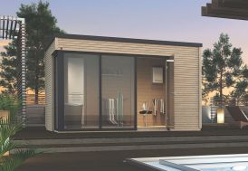 Chalet en bois habitable isolé 90 mm double vitrage toit plat 23,04 m² -  Décor et Jardin