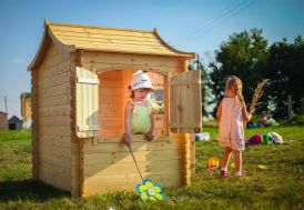 Cabane de jardin pour enfant en bois brut 130 x 106 cm - M550 Timbela