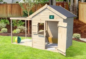 Cabane en bois brut pour enfant Soulet avec terrasse Epicerie