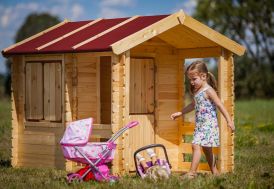 Cabane de jardin pour enfant en bois brut 164 x 130 cm - M501 Timbela